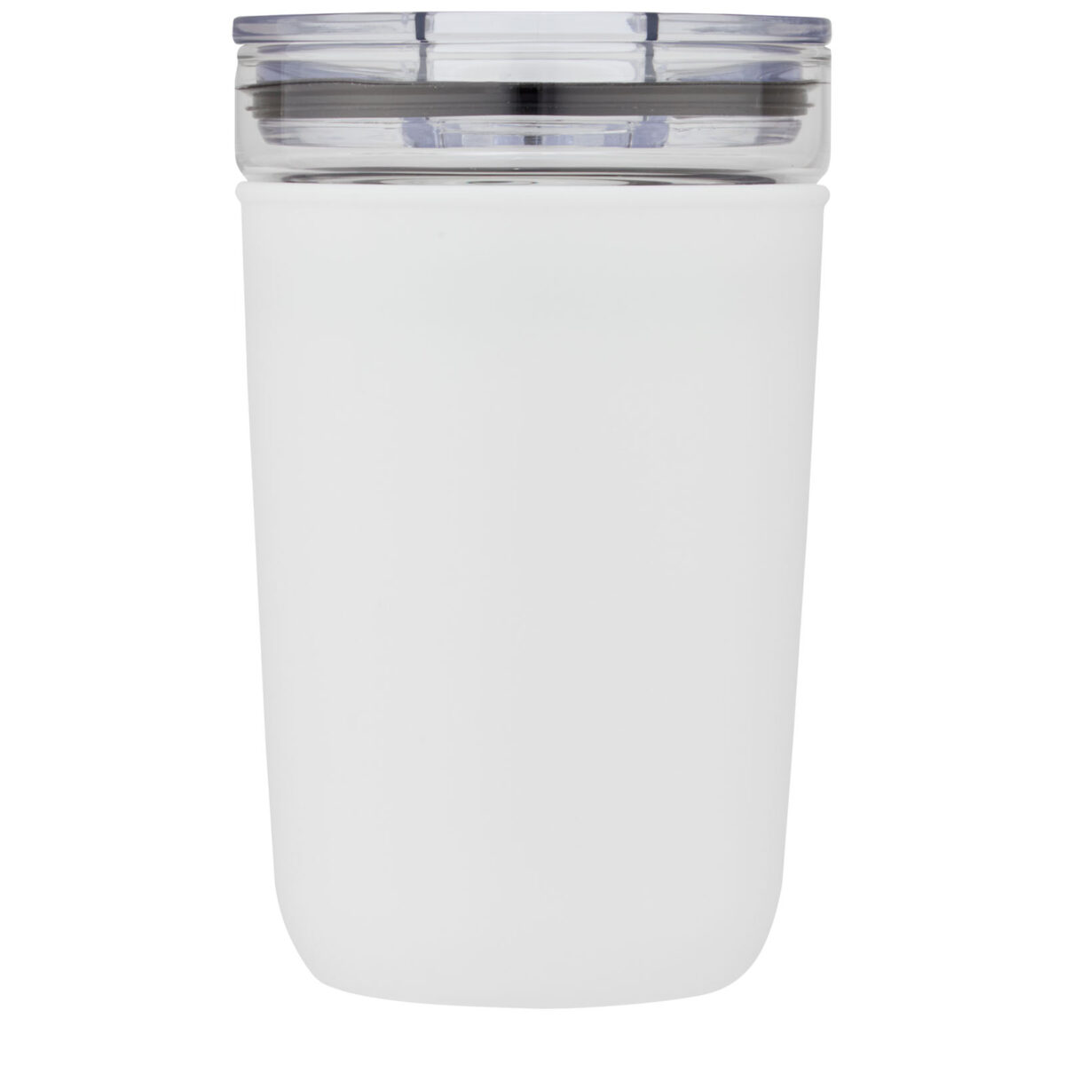 Bello 420 ml glass tumbler with recycled plastic outer wall – White front view
