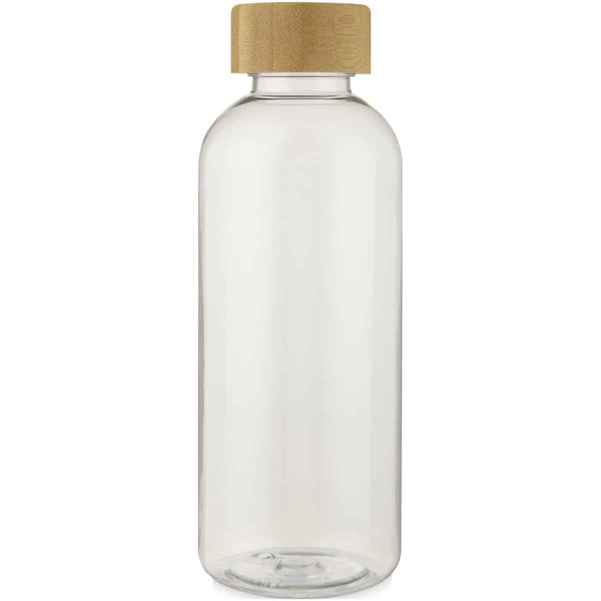 Ziggs 650 ml recycled plastic water bottle – Transparent front view