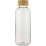 Ziggs 650 ml recycled plastic water bottle – Transparent front view