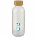 Ziggs 650 ml recycled plastic water bottle – Transparent with logo