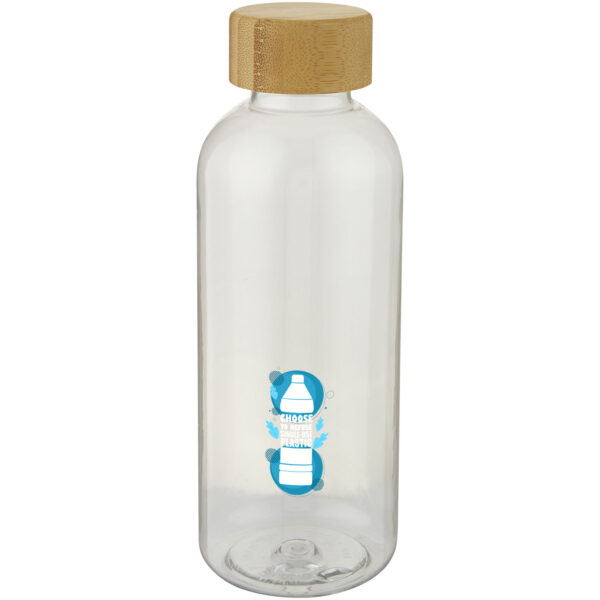 Ziggs 650 ml recycled plastic water bottle – Transparent with logo