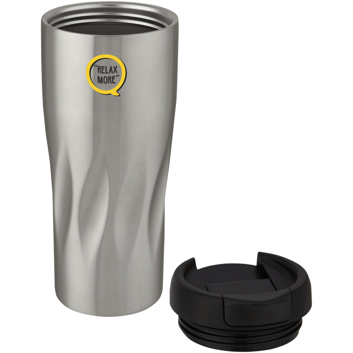 Waves 450 ml copper vacuum insulated tumbler – Silver with logo