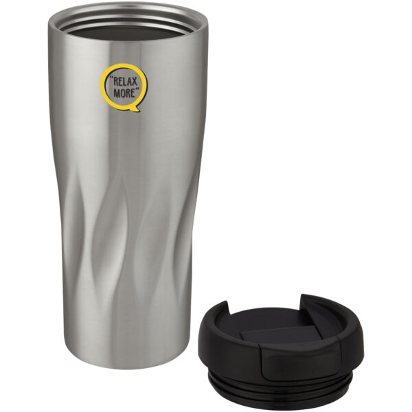 Waves 450 ml copper vacuum insulated tumbler – Silver with logo