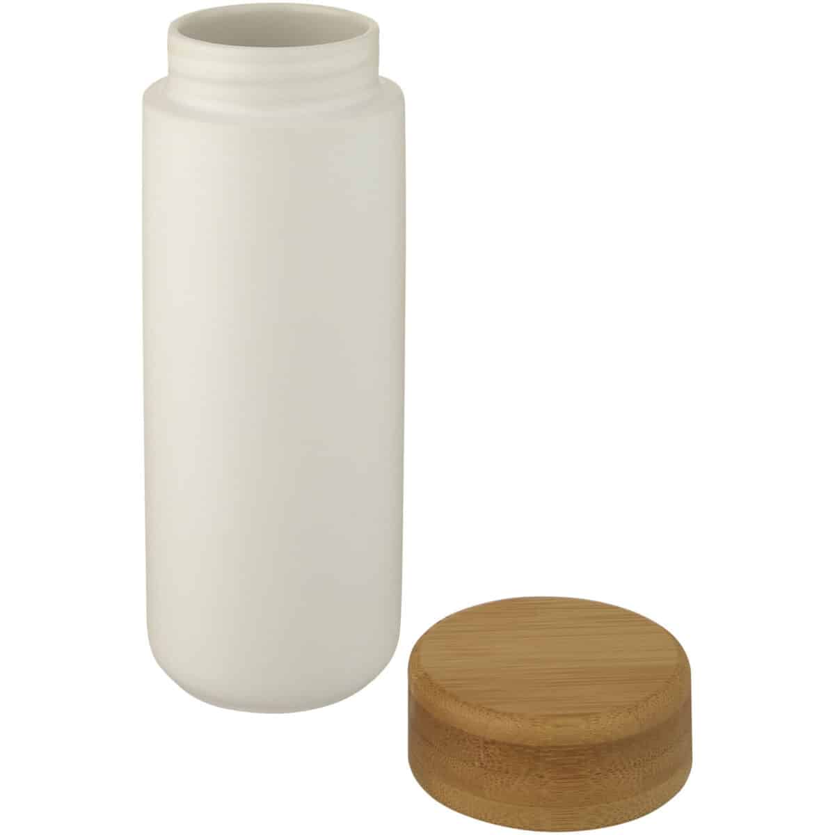 Lumi 300 ml ceramic tumbler with bamboo lid – White extra view