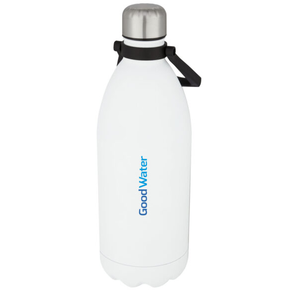 Cove 1.5 L vacuum insulated stainless steel bottle – White with logo