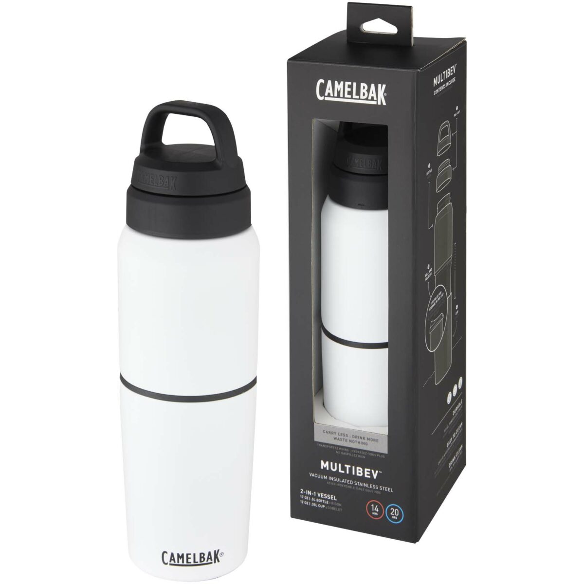 CamelBak® MultiBev vacuum insulated stainless steel 500 ml bottle and 350 ml cup – White extra view