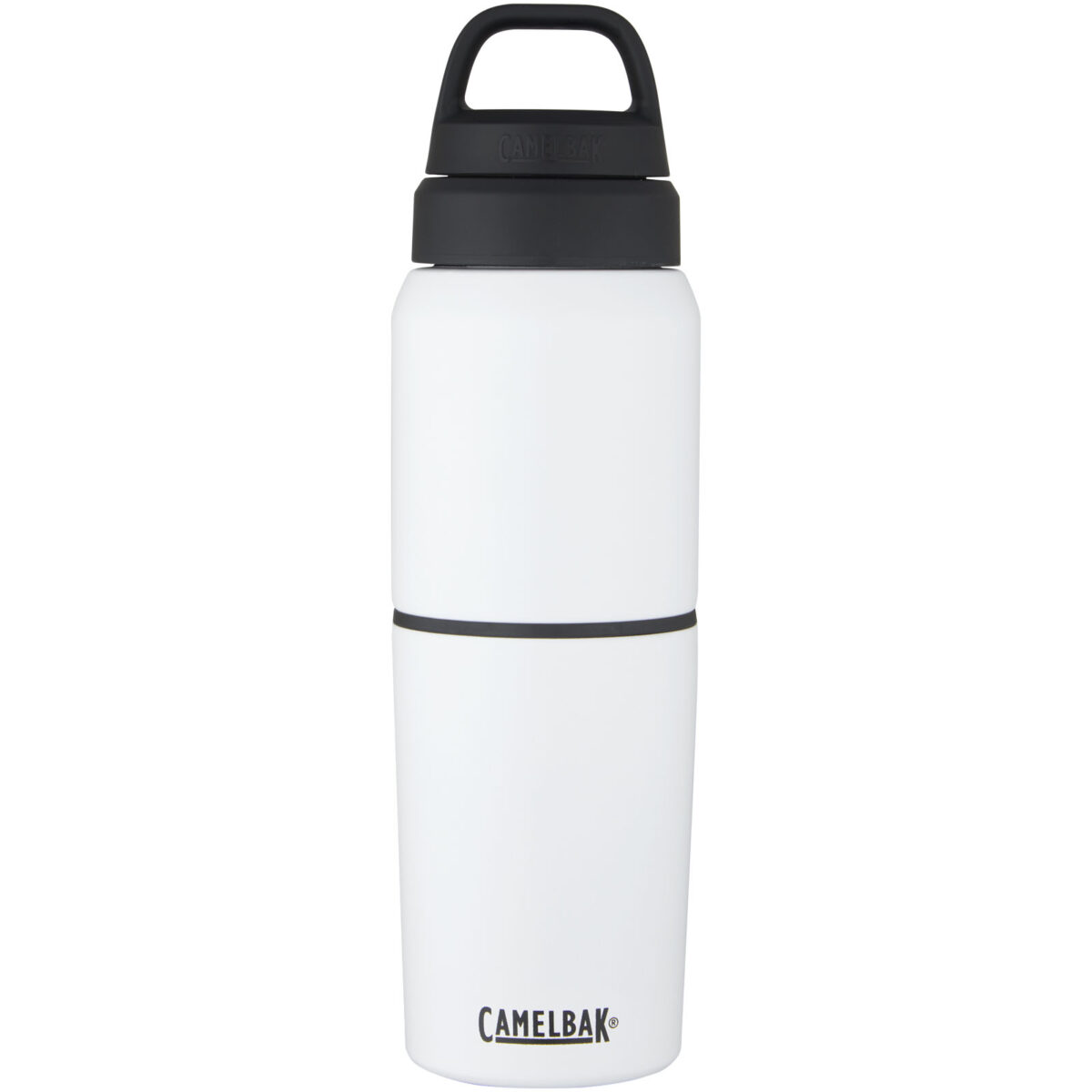 CamelBak® MultiBev vacuum insulated stainless steel 500 ml bottle and 350 ml cup – White front view