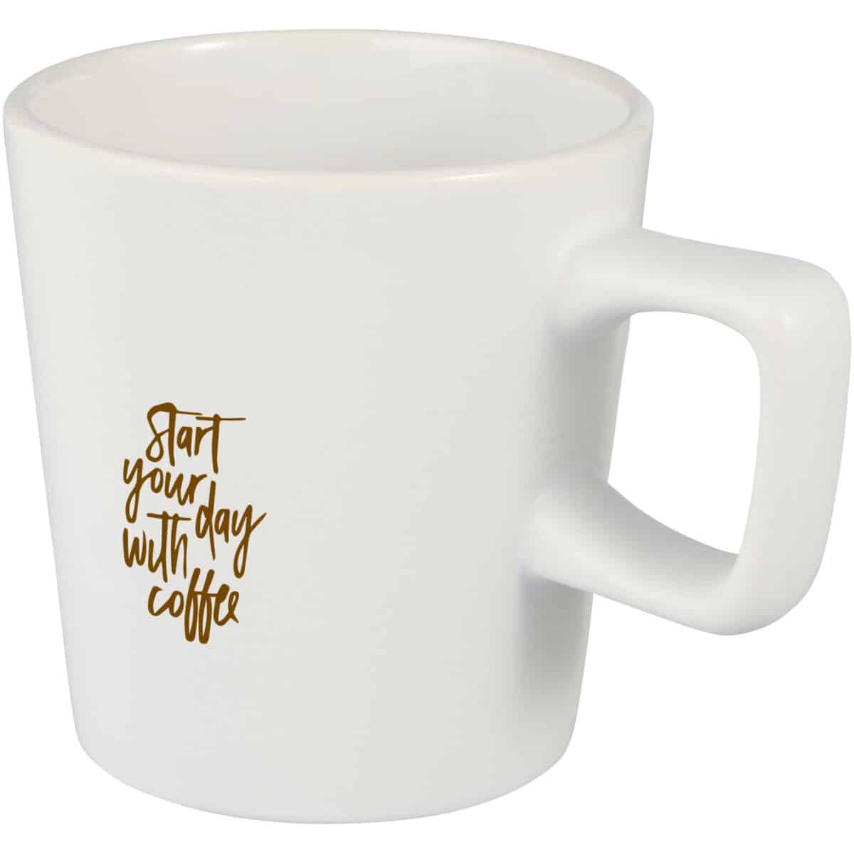 Ross 280 ml ceramic mug – White with logo