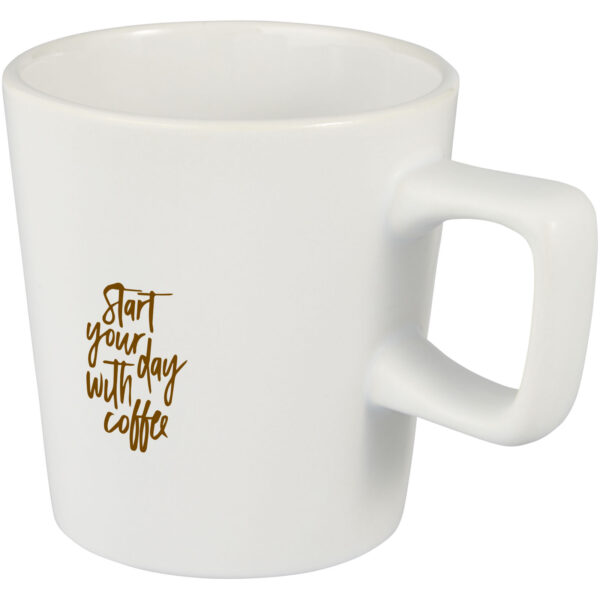 Ross 280 ml ceramic mug – White with logo