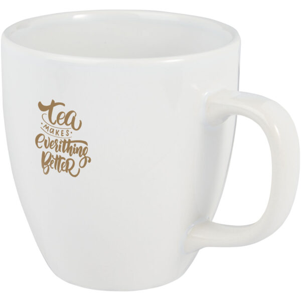 Moni 430 ml ceramic mug – White with logo