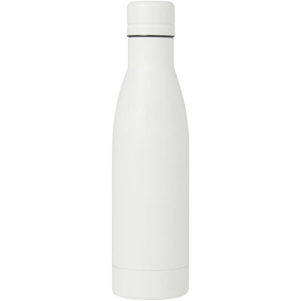 Vasa 500 ml RCS certified recycled stainless steel copper vacuum insulated bottle – White front view
