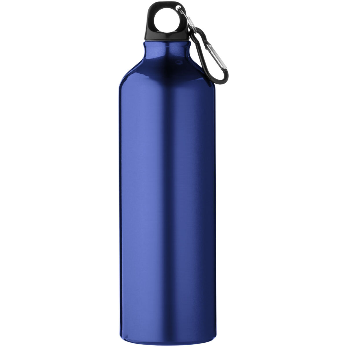Oregon 770 ml RCS certified recycled aluminium water bottle with carabiner – Blue front view