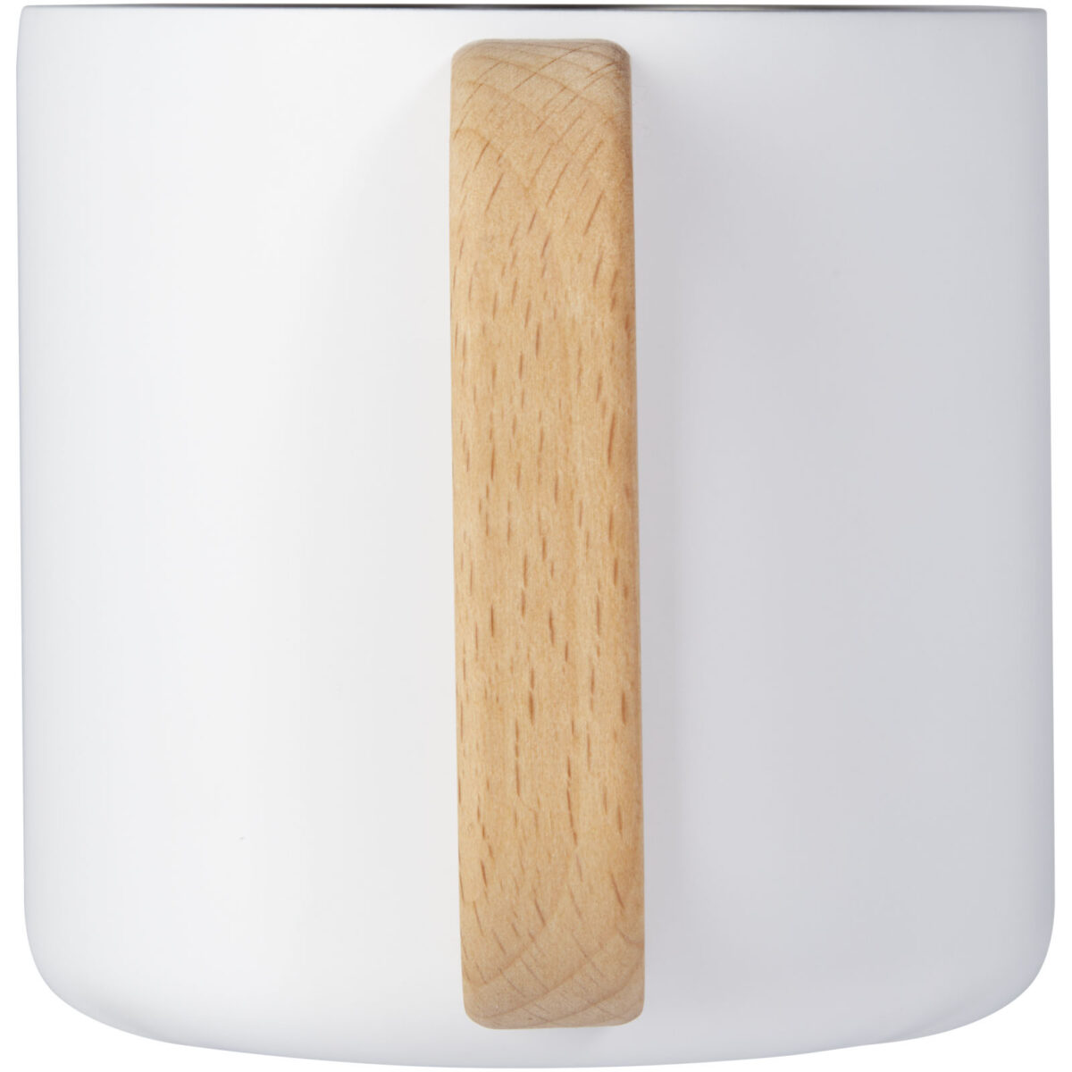 Bjorn 360 ml RCS certified recycled stainless steel mug with copper vacuum insulation – White back view