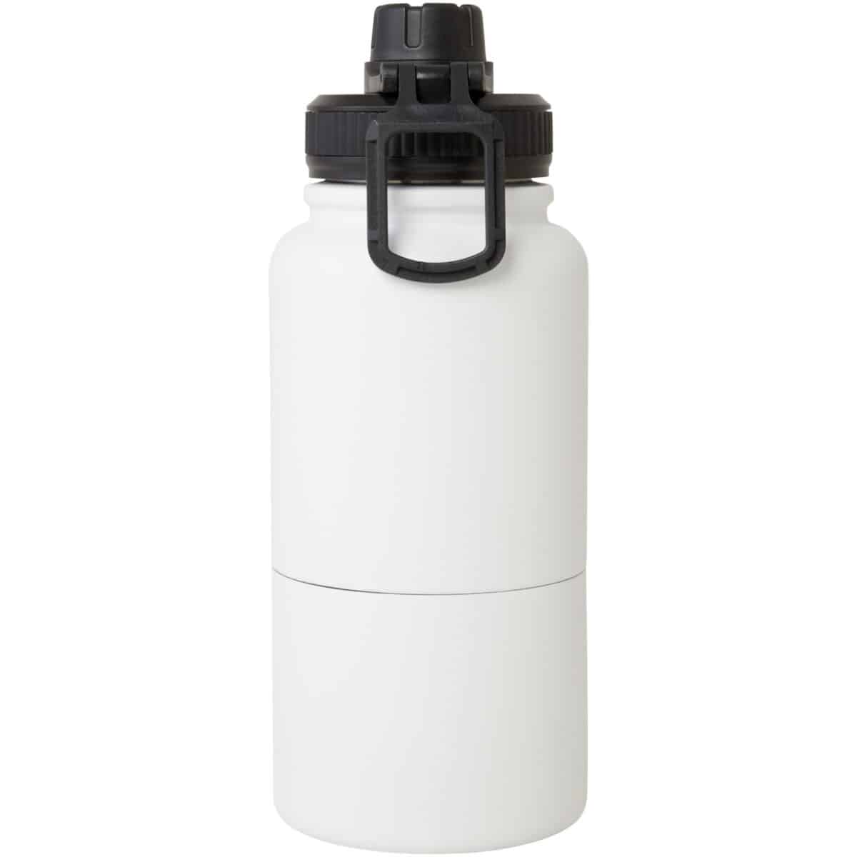 Dupeca 840 ml RCS certified stainless steel insulated sport bottle – White back view