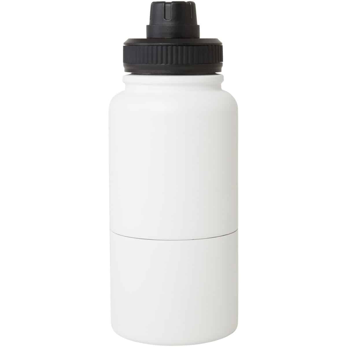 Dupeca 840 ml RCS certified stainless steel insulated sport bottle – White front view
