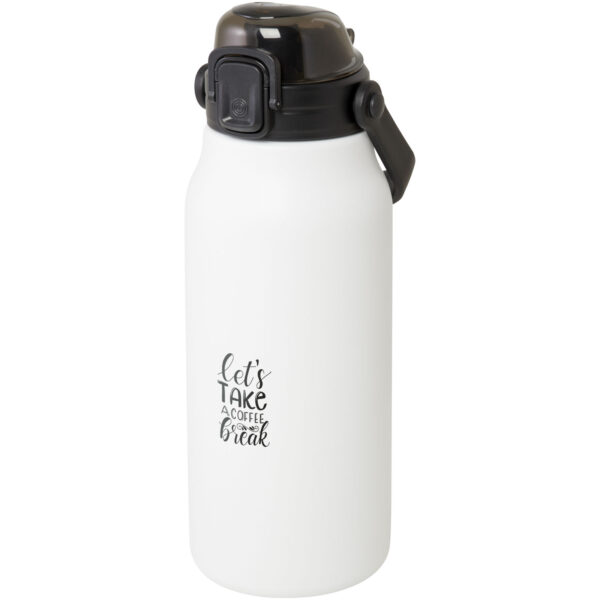 Giganto 1600 ml RCS certified recycled stainless steel copper vacuum insulated bottle – White with logo