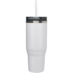 Melbourne 1200 ml RCS certified insulated tumbler with straw – White front view