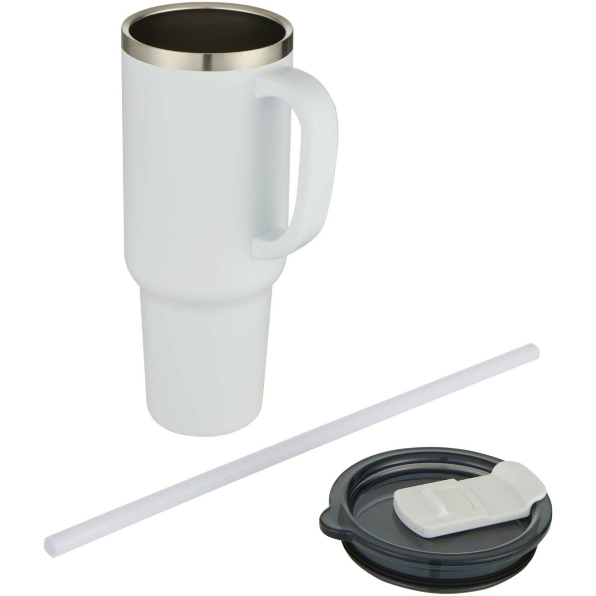 Sydney 1200 ml double wall RCS certified copper vacuum insulated tumbler with straw – White extra view