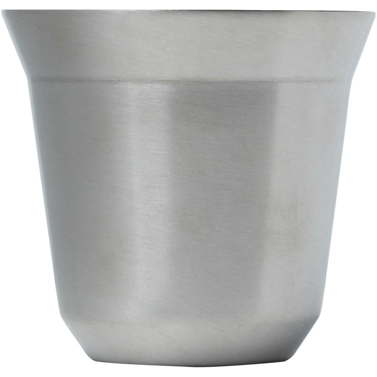 Duo 80 ml RCS certified stainless steel espresso cup set – Silver front view