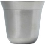 Duo 80 ml RCS certified stainless steel espresso cup set – Silver front view