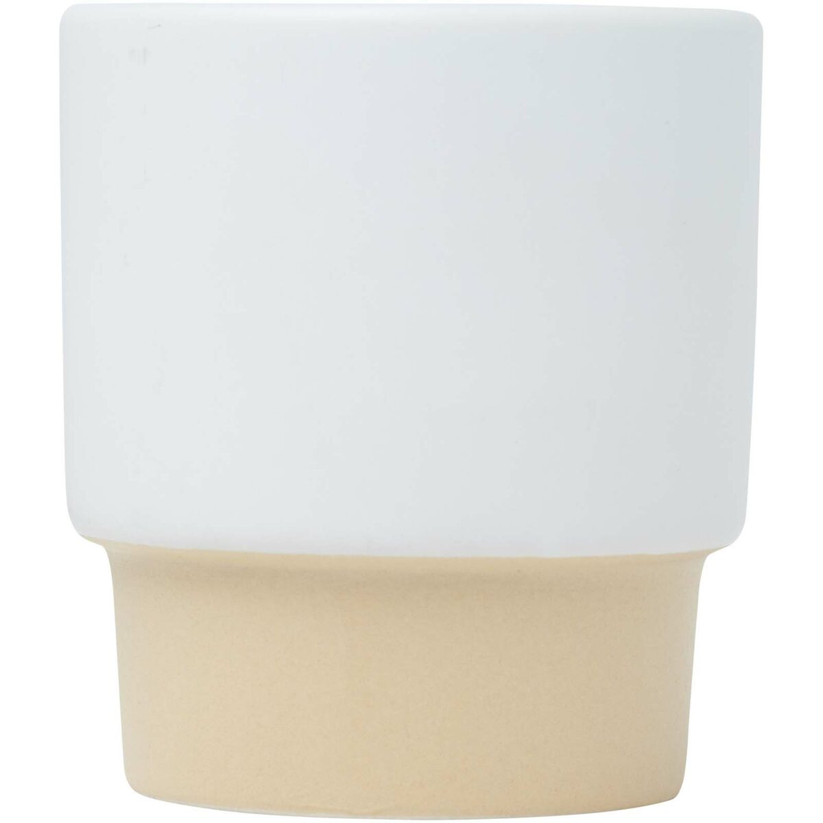 Olympia 130 ml stackable expresso cup with clay bottom – White front view