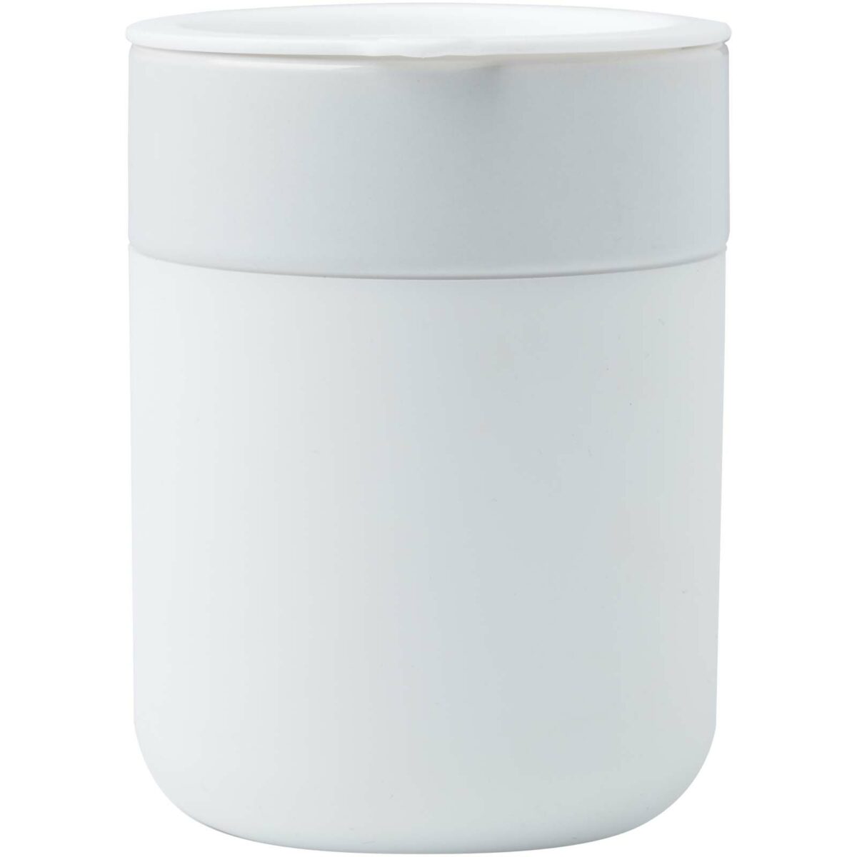 Java 330 ml ceramic tumbler with silicone wrap and plastic lid – White front view