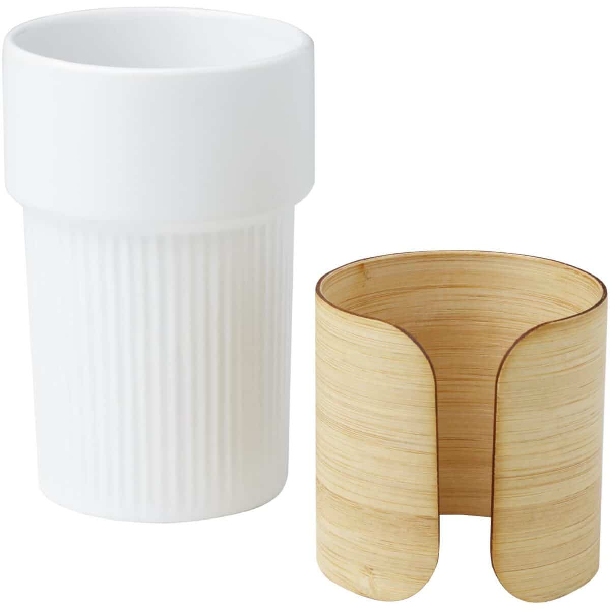 Fika 340 ml tumbler with bamboo sleeve – White extra view