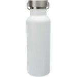 Thor 500 ml RCS certified recycled stainless steel water bottle – White back view