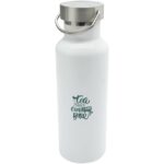 Thor 500 ml RCS certified recycled stainless steel water bottle – White with logo