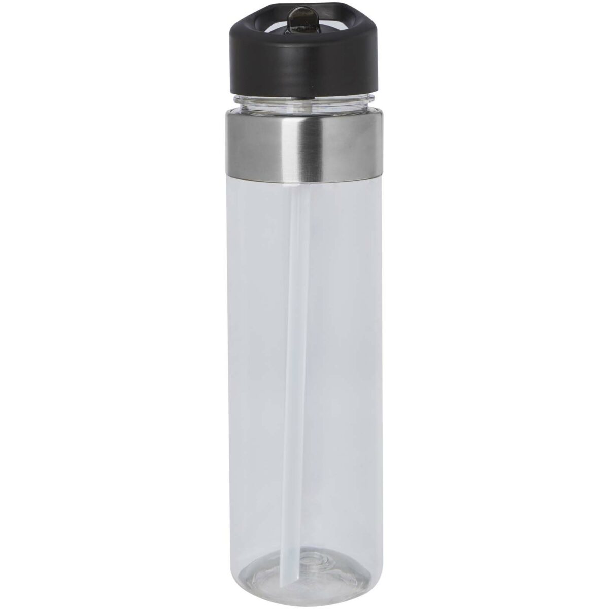 Dylan 650 ml Tritan water bottle with flip spout lid – Transparent clear front view