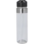 Dylan 650 ml Tritan water bottle with flip spout lid – Transparent clear front view