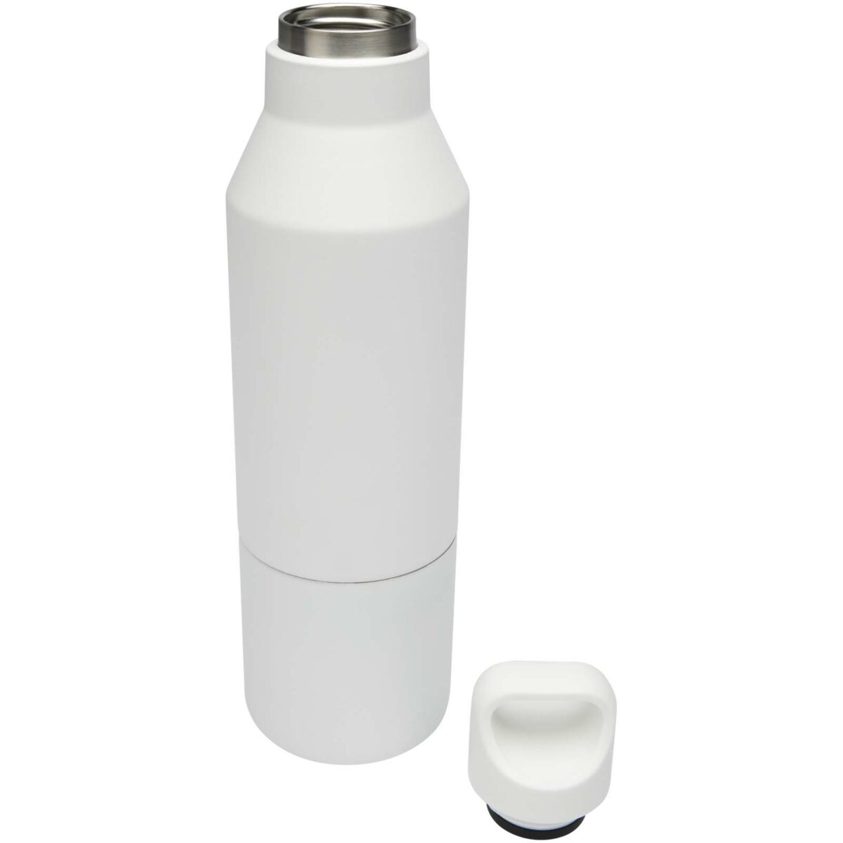 Odessy 600 ml RCS certified recycled stainless steel insulated bottle with 300 ml cup – White extra view
