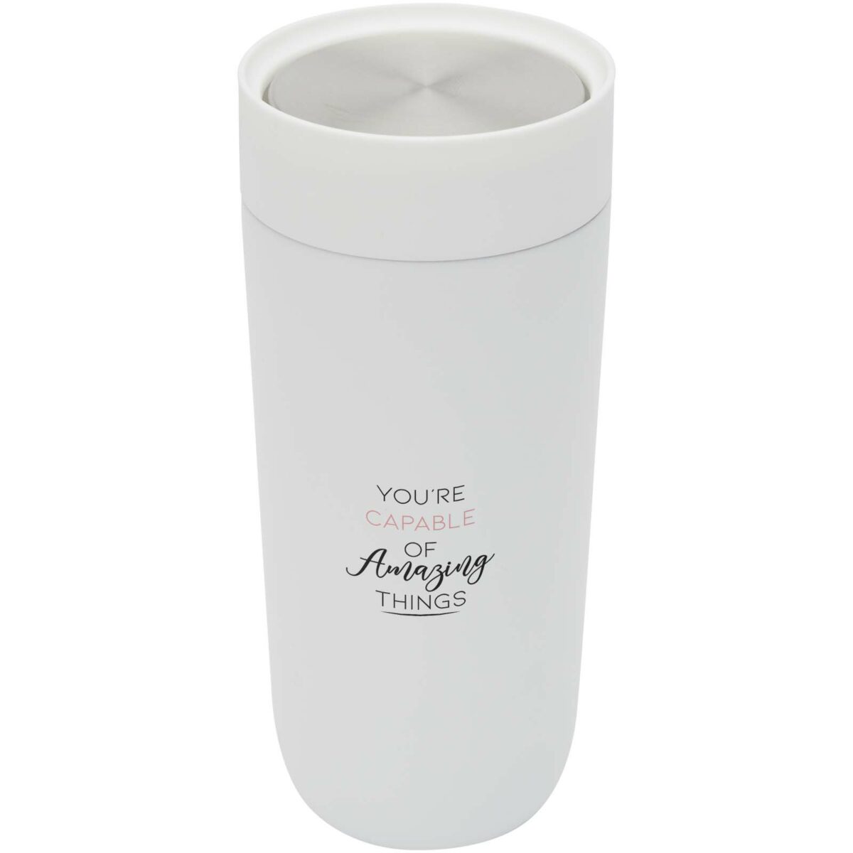 Camden 350 ml RCS certified stainless steel tumbler – White with logo