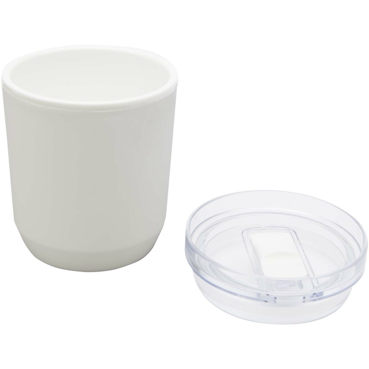 Hudson 180 ml recycled plastic double-wall tumbler – White extra view
