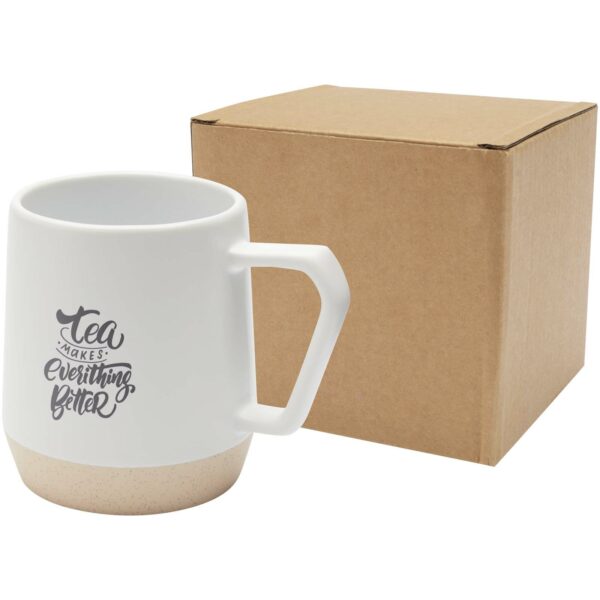 Dolce 300 ml ceramic mug with matt finish – White with logo