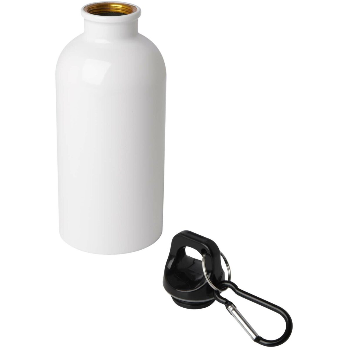 Oregon 400 ml RCS certified single wall stainless steel water bottle with carabiner – White extra view