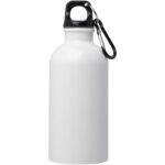 Oregon 400 ml RCS certified single wall stainless steel water bottle with carabiner – White front view