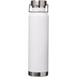 Thor 650 ml RCS recycled stainless steel copper vacuum insulated water bottle – White front view
