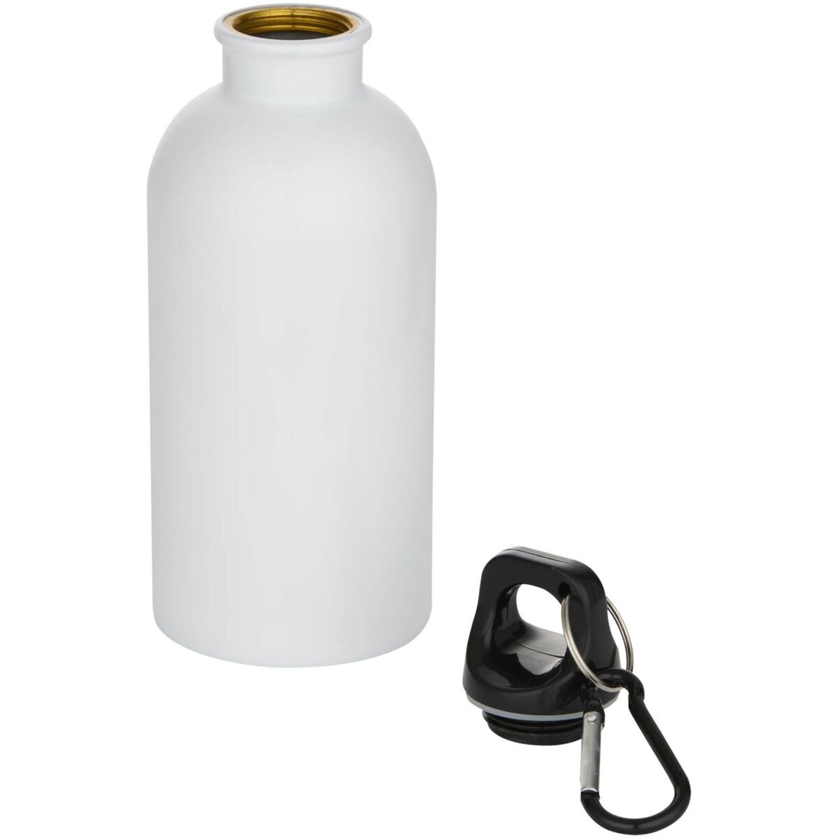 Oregon 400 ml sublimation RCS recycled single wall stainless steel water bottle with carabiner – White extra view