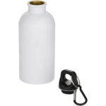 Oregon 400 ml sublimation RCS recycled single wall stainless steel water bottle with carabiner – White extra view