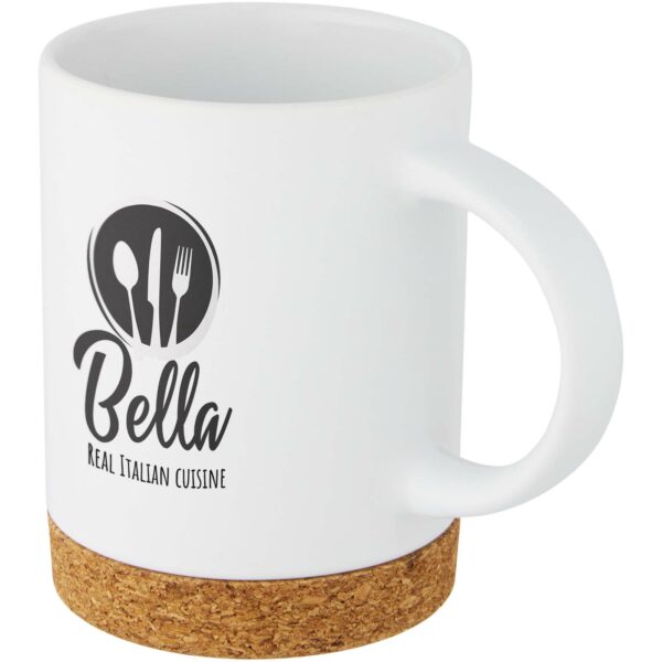 Neiva 425 ml ceramic mug with cork base – White with logo