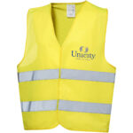 RFX™ Watch-out XL safety vest in pouch for professional use – Neon yellow with logo