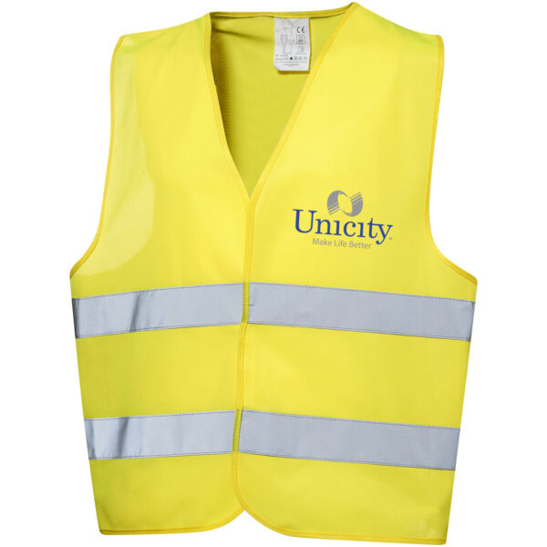 RFX™ Watch-out XL safety vest in pouch for professional use – Neon yellow with logo