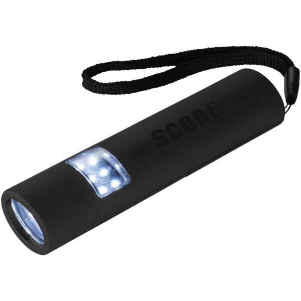 Mini-grip LED magnetic torch light – Solid black with logo