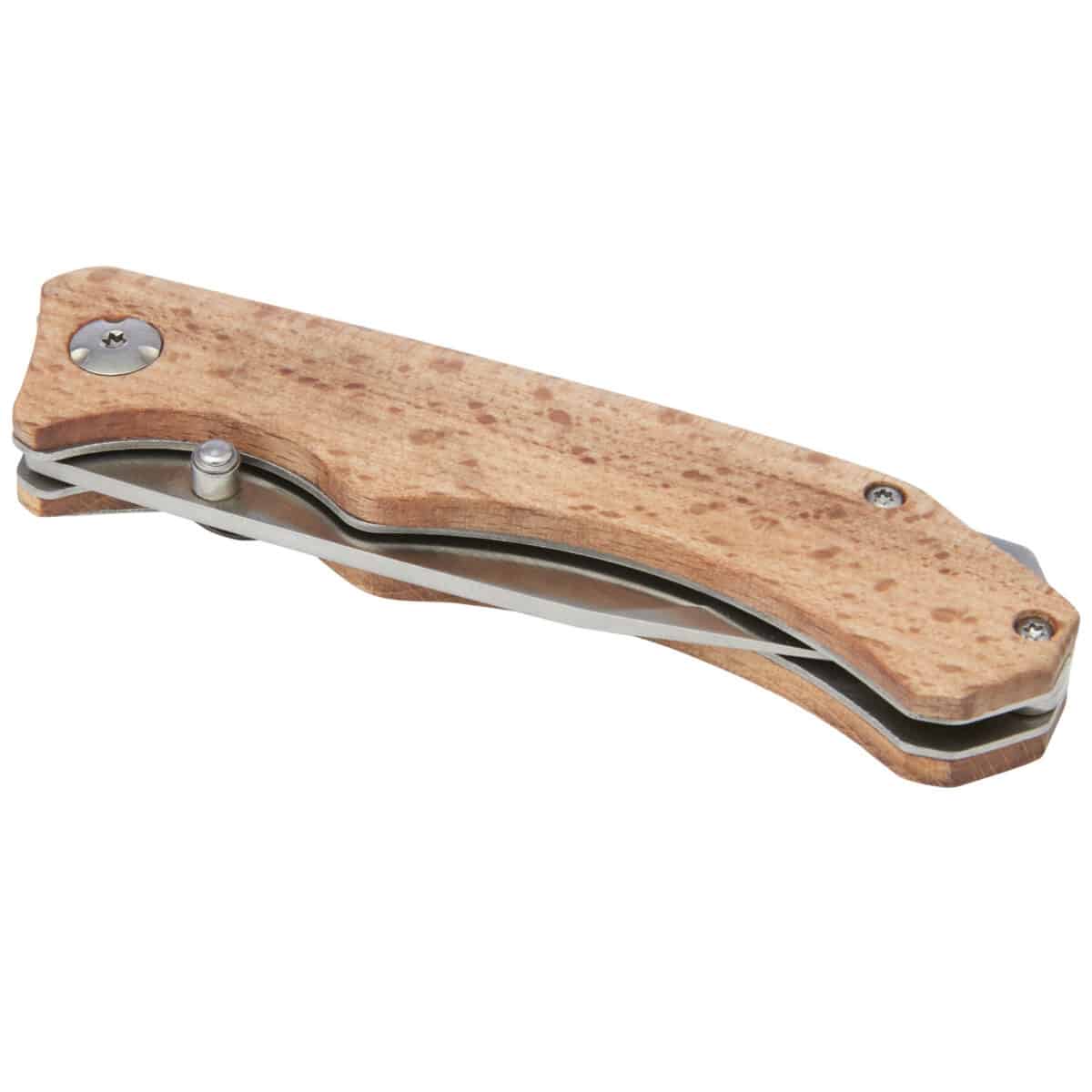 Dave pocket knife with belt clip – Wood extra view