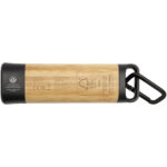 Kuma bamboo/RCS recycled plastic torch with carabiner – Natural back view