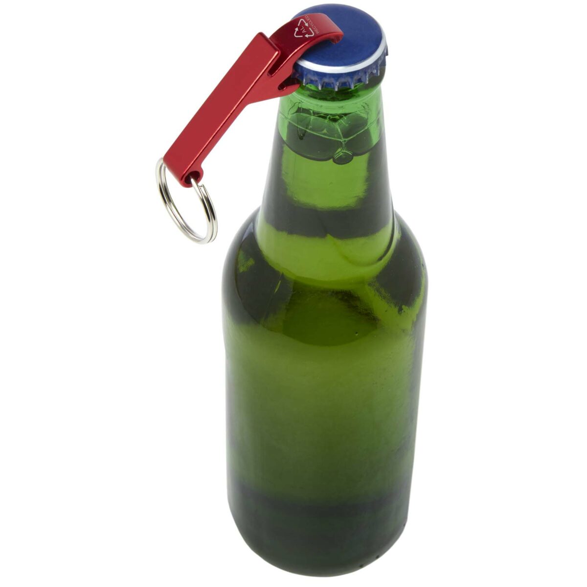 Tao RCS recycled aluminium bottle and can opener with keychain – Red extra view