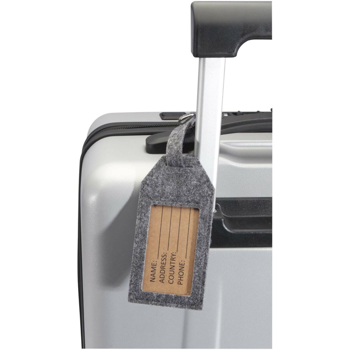 Tie luggage tag – Grey extra view
