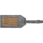 Tie luggage tag – Grey front view