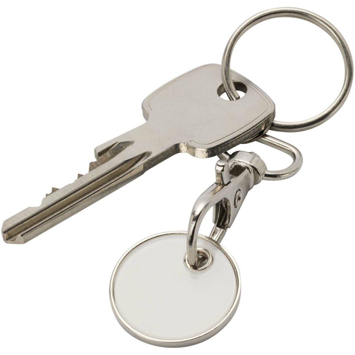 Rory keyring with trolley coin – White extra view